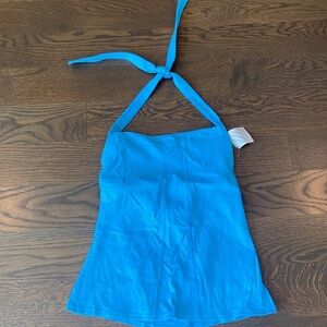 Athleta Sizzle Halter Tank Top with Built-in Bra in Blue size Small - New!
